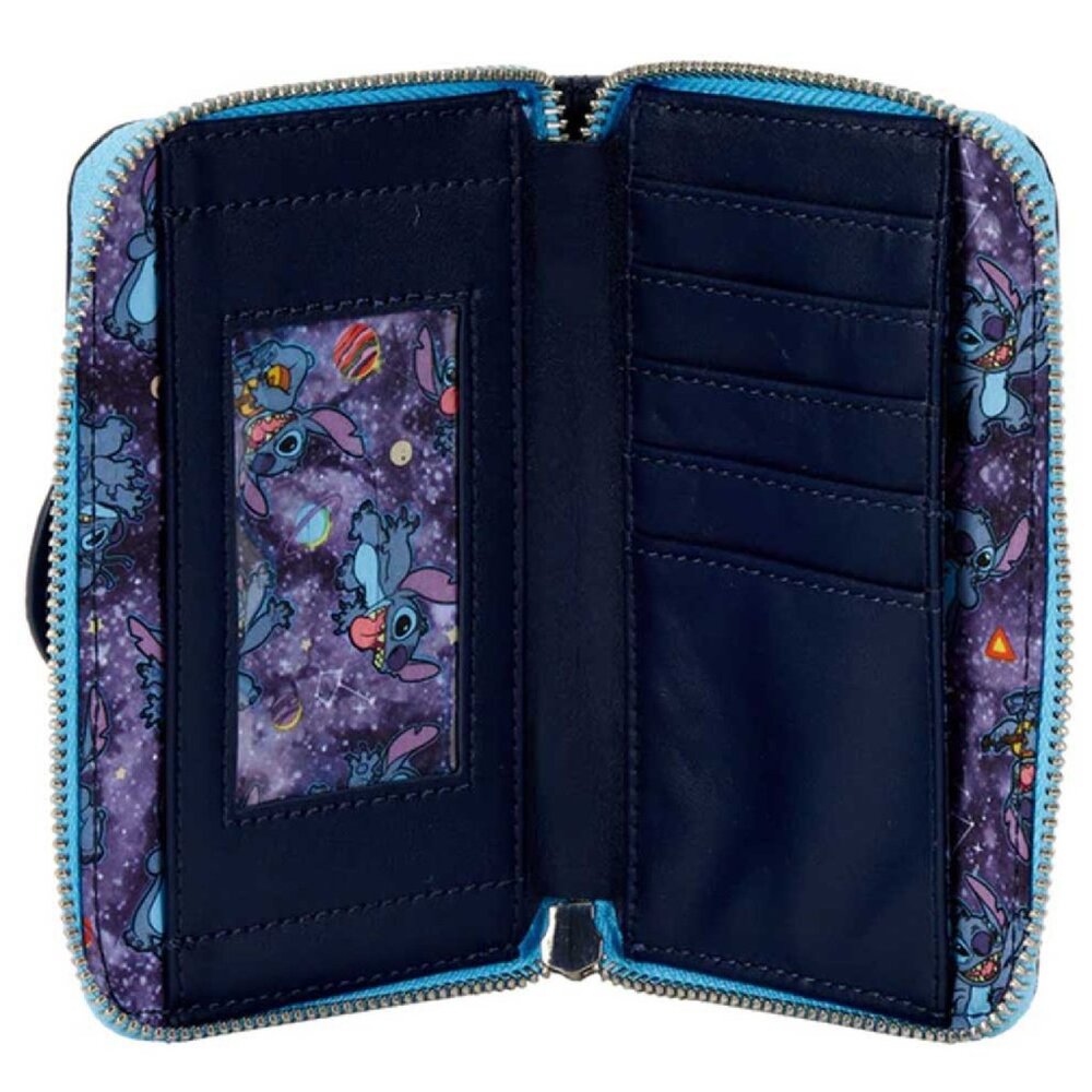 NWT Loungefly Lilo & Stitch Glow‑in‑the‑Dark Space Adventure Zip‑Around Wallet - Picture 3 of 4